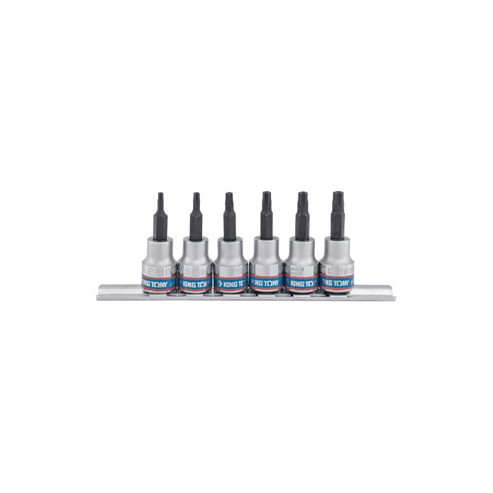 Zestaw nasadek 3/8", torx 5-ramiennych, 6 cz., IPR10 - IPR30, szyna  